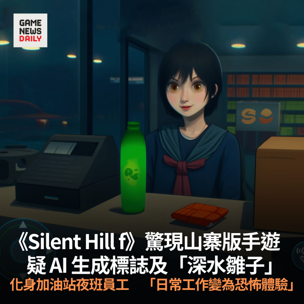 《Silent Hill f》驚現山寨版手遊　疑 AI 生成標誌及角色造型　 「深水雛子」化身加油站夜班員工