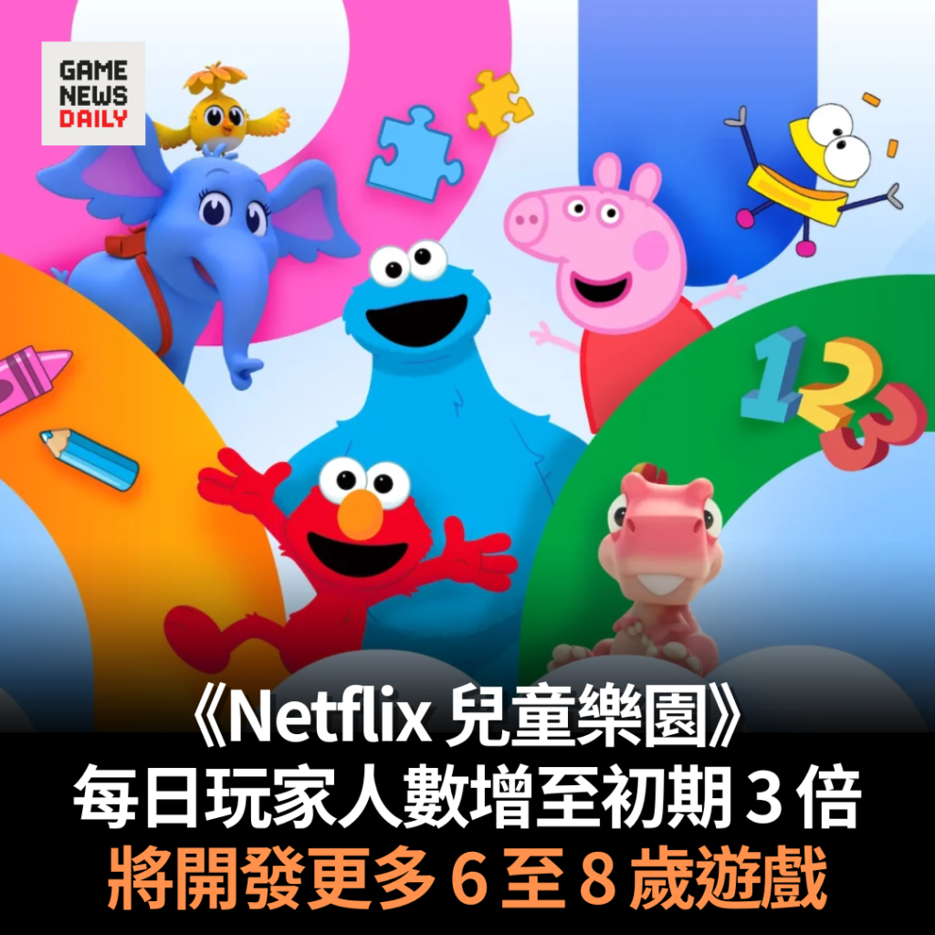 《Netflix 兒童樂園》每日玩家人數增至初期 3 倍 將開發更多 6 至 8 歲遊戲